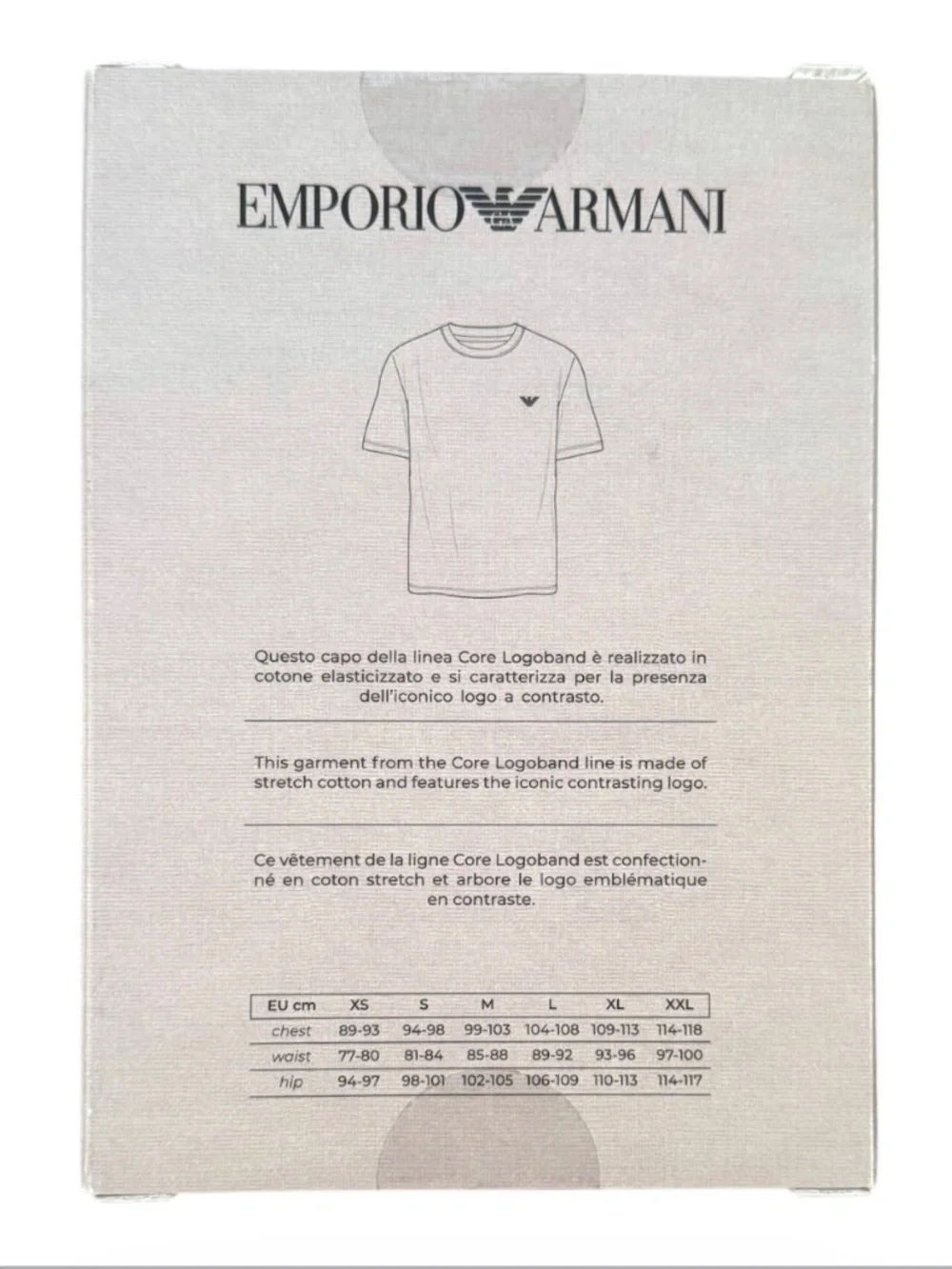 EMPORIO ARMANI cotton stretch jersey crew neck T-shirt 2 pack, NEW WITH TAGS